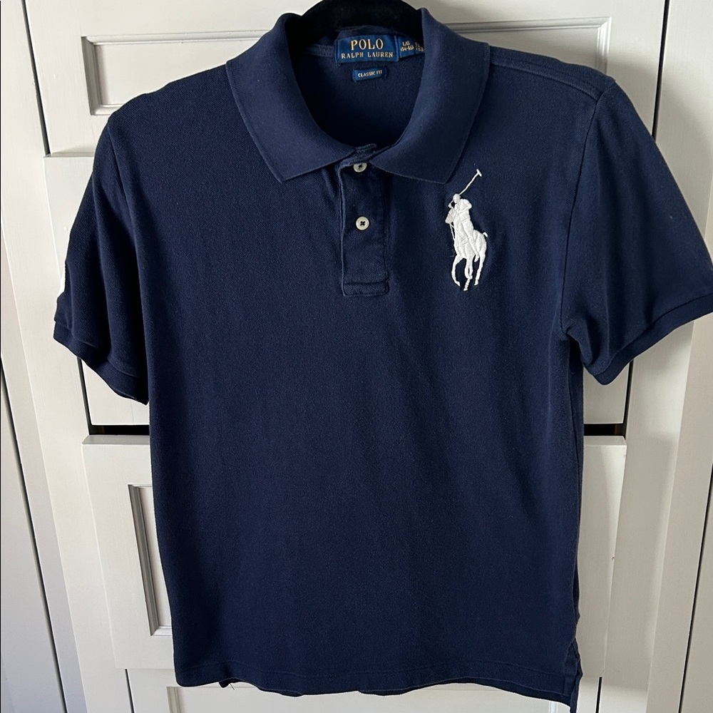 Ralph Lauren Navy Polo with White Logo